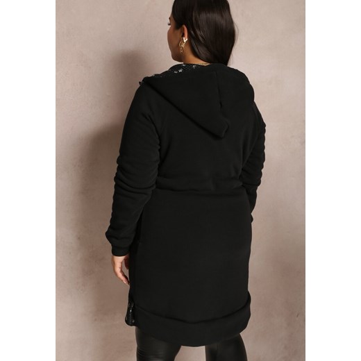 Czarna Bluza Długa z Kapturem Egia ze sklepu Renee odzież w kategorii Bluzy damskie - zdjęcie 144533912