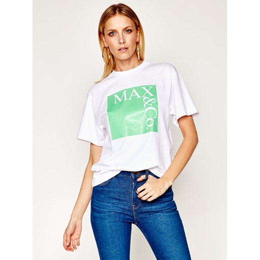 MAX&Co. T-Shirt Tee 49719620 Biały Regular Fit M MODIVO wyprzedaż