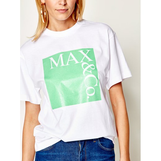 MAX&Co. T-Shirt Tee 49719620 Biały Regular Fit M promocyjna cena MODIVO