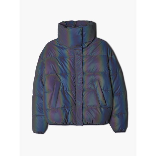 Cropp - Pikowana kurtka z efektem holo - Fioletowy Cropp S Cropp
