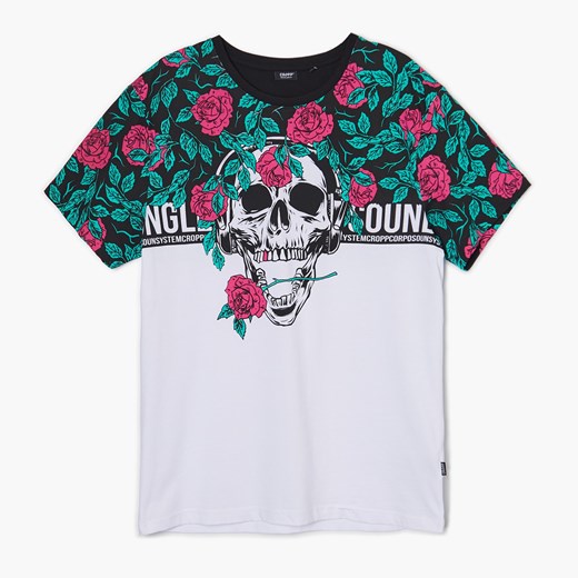 Cropp - T-shirt z czaszką - Czarny Cropp XS Cropp
