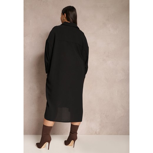 Czarna Sukienka Koszulowa Artochis Renee 4XL promocyjna cena Renee odzież