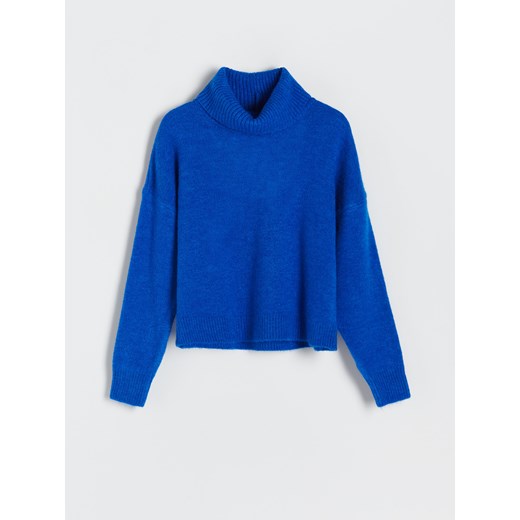 Reserved - Sweter z golfem - Niebieski Reserved M Reserved