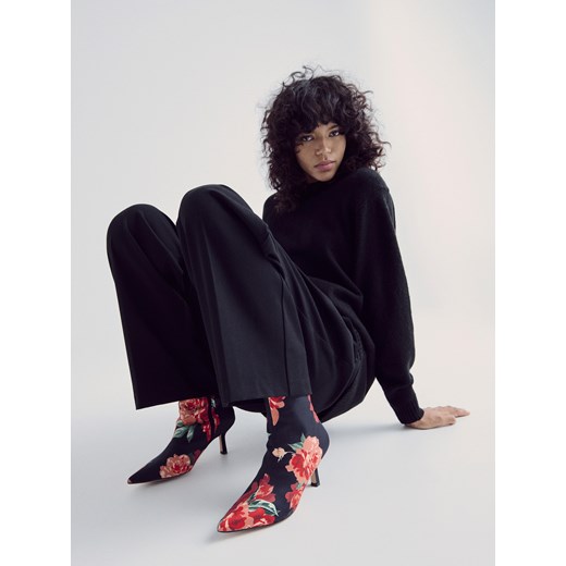 Reserved - Spodnie z wiskozą - Czarny Reserved M Reserved