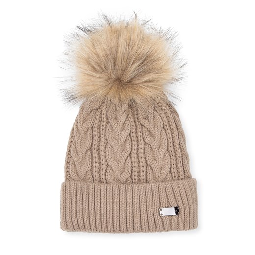 Damska czapka z szerokim splotem warkoczowym ze sklepu WITTCHEN w kategorii Czapki zimowe damskie - zdjęcie 144611770