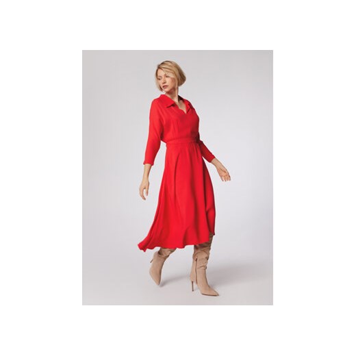 Simple Sukienka codzienna SUD517-02 Czerwony Regular Fit Simple 38 Modivo_marki_wlasne