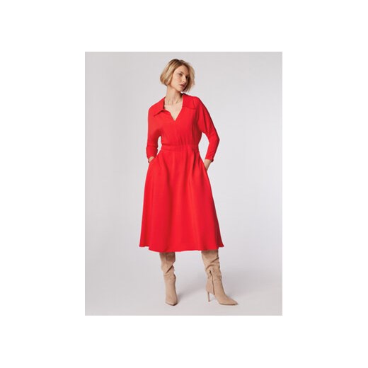 Simple Sukienka codzienna SUD517-02 Czerwony Regular Fit Simple 34 Modivo_marki_wlasne