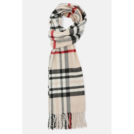 Szal Jasnobeżowy w Dużą Kratę Tartan Unisex ze sklepu Lancerto S.A. w kategorii Dodatki męskie - zdjęcie 144652811