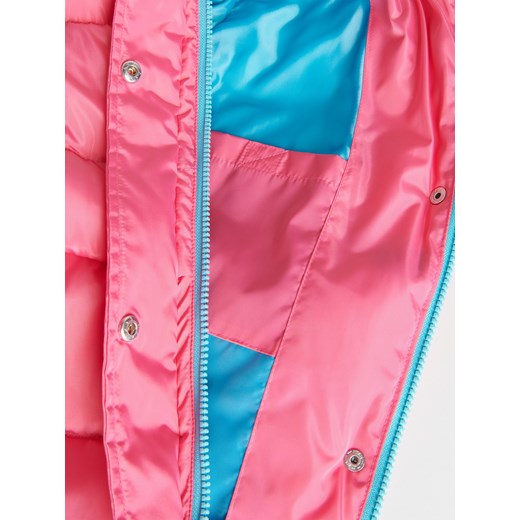 Reserved - Pikowany płaszcz z kapturem - Różowy Reserved 158 (12 lat) Reserved