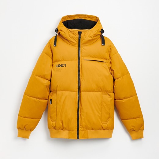 Pikowana kurtka z kapturem pomarańczowa - Żółty House XXL House