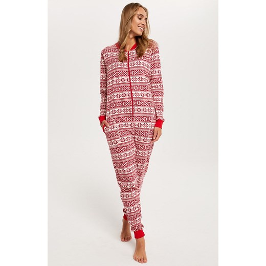 Kombinezon damski w norweski wzór Alaska, Kolor czerwony-wzór, Rozmiar S, Italian Fashion L okazyjna cena Intymna