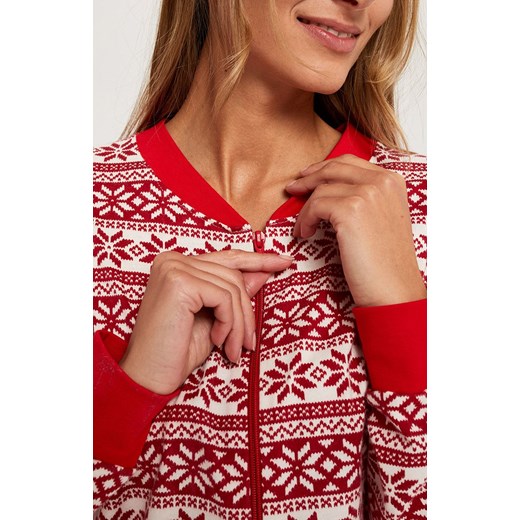 Kombinezon damski w norweski wzór Alaska, Kolor czerwony-wzór, Rozmiar S, Italian Fashion L okazja Intymna