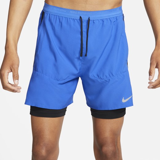 Męskie spodenki do biegania 2 w 1 Nike Dri-FIT Stride 13 cm - Niebieski Nike L Nike poland