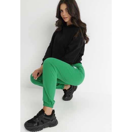 Zielone Spodnie Dresowe Theliore XL okazyjna cena Born2be Odzież
