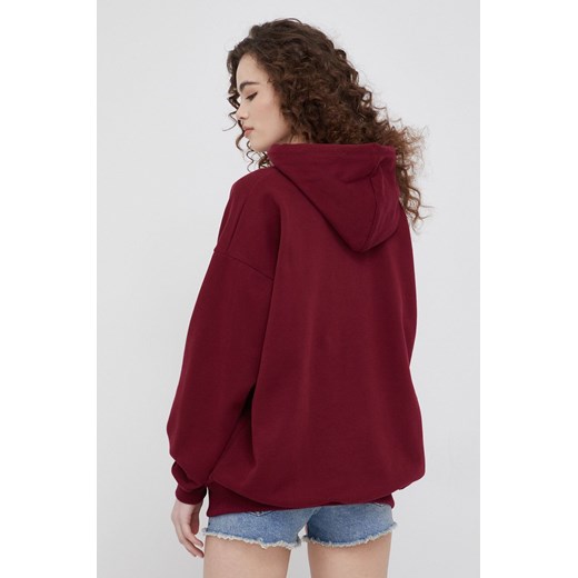 GAP bluza damska kolor bordowy z kapturem z aplikacją Gap S ANSWEAR.com