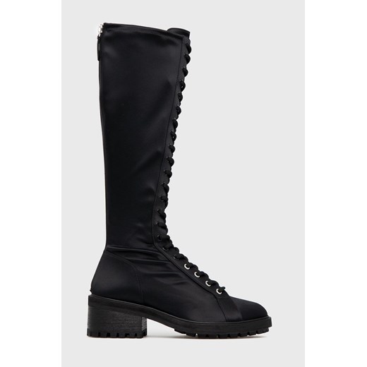 Emporio Armani Kozaki X3O210.XD169.BLACK.BLA damskie kolor czarny na słupku Emporio Armani 40 wyprzedaż ANSWEAR.com