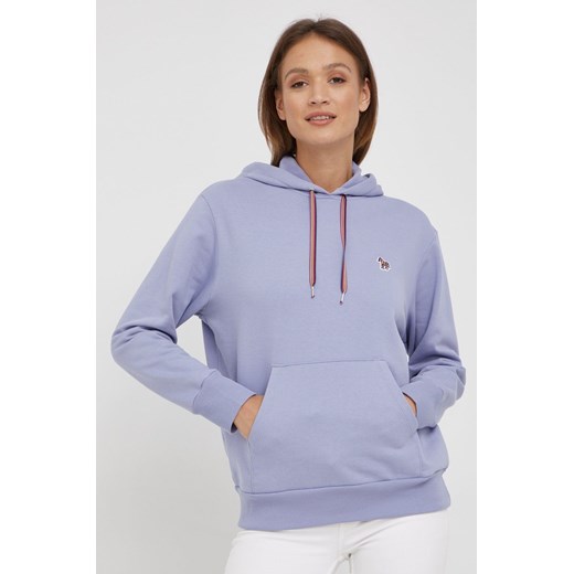 PS Paul Smith bluza bawełniana damska kolor fioletowy z kapturem gładka Ps Paul Smith M ANSWEAR.com