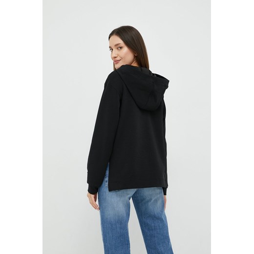 Sisley bluza damska kolor czarny z kapturem gładka Sisley S ANSWEAR.com