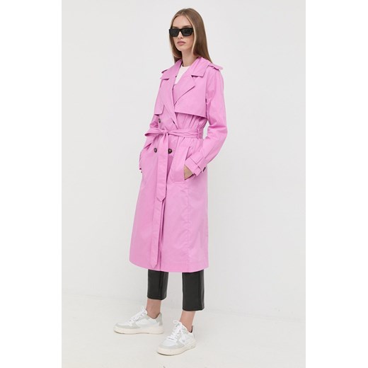 BOSS trencz 50472139 damski kolor fioletowy przejściowy 36 ANSWEAR.com
