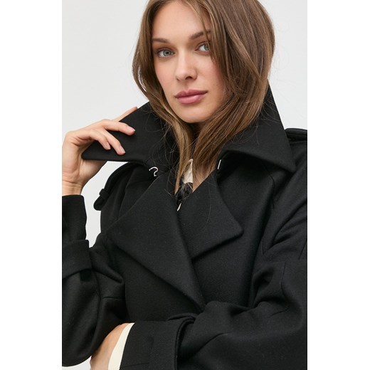 Ivy Oak płaszcz z domieszką kaszmiru kolor czarny przejściowy dwurzędowy Ivy Oak 36 ANSWEAR.com