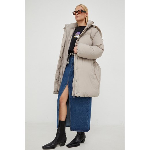 Levi's kurtka puchowa damska kolor szary zimowa oversize M ANSWEAR.com