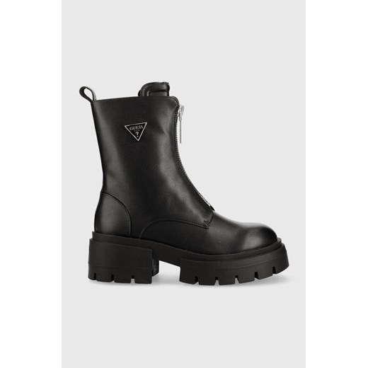 Guess botki Leila damskie kolor czarny na platformie Guess 38 ANSWEAR.com