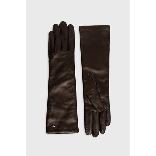 Weekend Max Mara rękawiczki skórzane damskie kolor brązowy 7 ANSWEAR.com