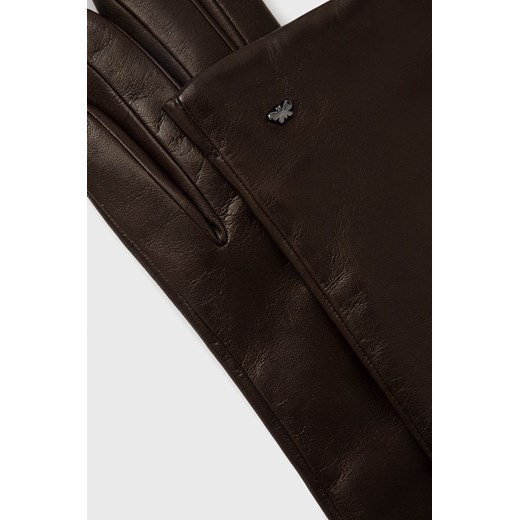 Weekend Max Mara rękawiczki skórzane damskie kolor brązowy 8 ANSWEAR.com
