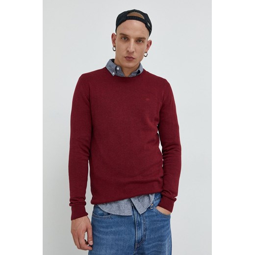 Tom Tailor sweter bawełniany męski kolor bordowy lekki Tom Tailor L ANSWEAR.com