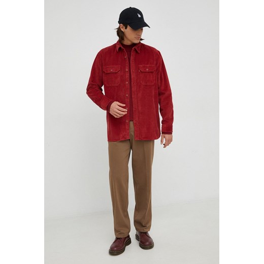Wrangler sweter z domieszką wełny męski kolor czerwony lekki Wrangler XXL ANSWEAR.com