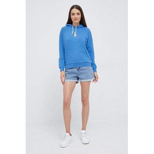 Polo Ralph Lauren bluza bawełniana 211863302002 damska z kapturem z aplikacją Polo Ralph Lauren L ANSWEAR.com