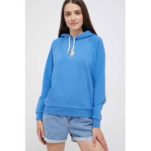 Polo Ralph Lauren bluza bawełniana 211863302002 damska z kapturem z aplikacją Polo Ralph Lauren L ANSWEAR.com