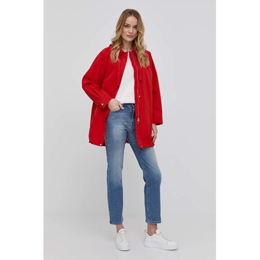 Marella kurtka damska kolor czerwony przejściowa oversize ze sklepu ANSWEAR.com w kategorii Kurtki damskie - zdjęcie 144772802
