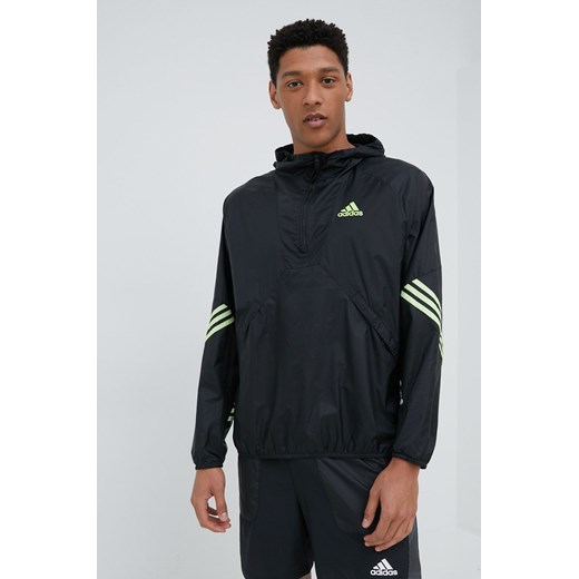 adidas Performance wiatrówka kolor czarny przejściowa oversize ze sklepu ANSWEAR.com w kategorii Kurtki męskie - zdjęcie 144773051