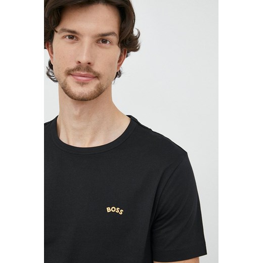 BOSS t-shirt bawełniany BOSS ATHLEISURE kolor czarny gładki L ANSWEAR.com
