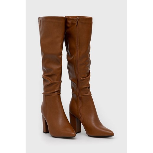Answear Lab kozaki damskie kolor brązowy na słupku Answear Lab 36 ANSWEAR.com