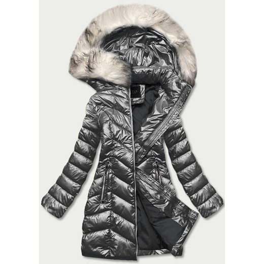 KURTKA ZIMOWA DAMSKA W KRATKĘ CZARNA (16M9053-392) Goodlookin.pl XL (42) okazja goodlookin.pl