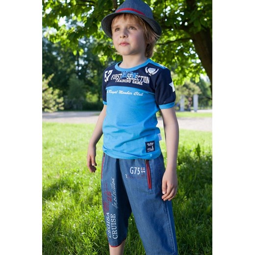 Spodenki chłopięce jeansowy-czerwony DZ6025 104, 110, 92, 98 fasardi.com okazyjna cena
