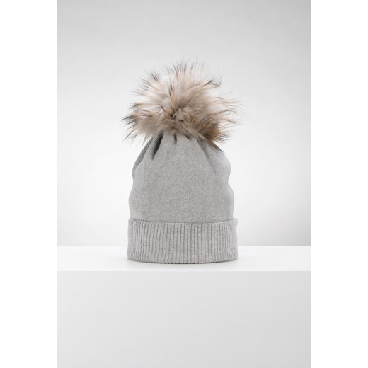Szara czapka z wełną z odpinanym pomponem ze sklepu Molton w kategorii Czapki zimowe damskie - zdjęcie 144802564