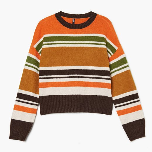 Cropp - Sweter w kolorowe paski oversize - Wielobarwny Cropp S Cropp