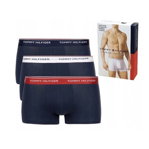 Bokserki Underwear Tommy Hilfiger 3-Pack GRANATOWE Tommy Hilfiger XL Milgros.pl wyprzedaż