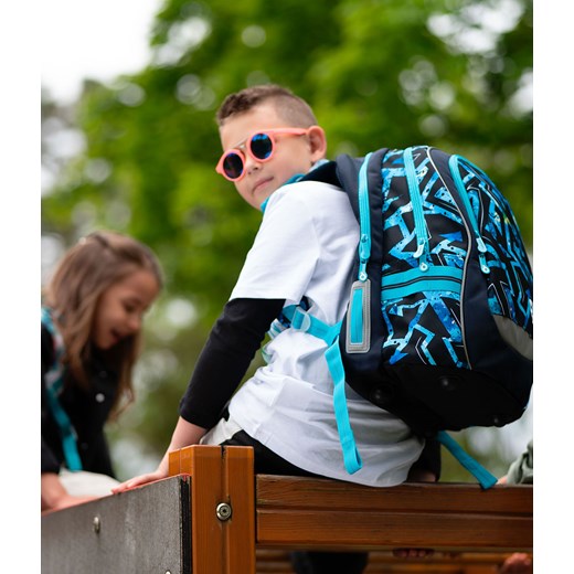 Plecak szkolny czarny z niebieskim wzorem Topgal CODA 21020 B Topgal 43 cm Topgal