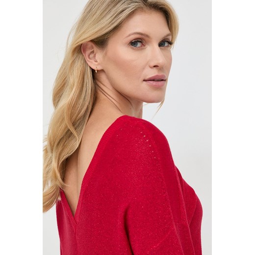 Morgan sweter damski kolor czerwony lekki Morgan M ANSWEAR.com