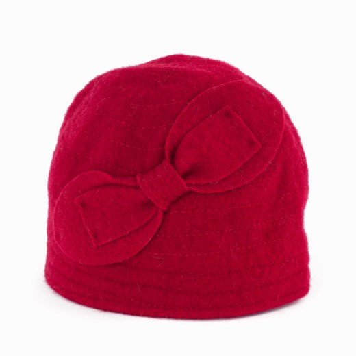 Wełniany kapelusik z kokardką szaleo fioletowy kokardka