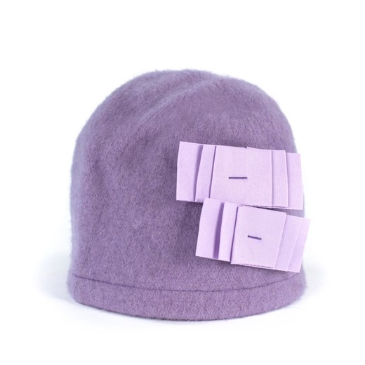 Elegancki czapka-kapelusik z dwoma kokardami szaleo fioletowy czapka