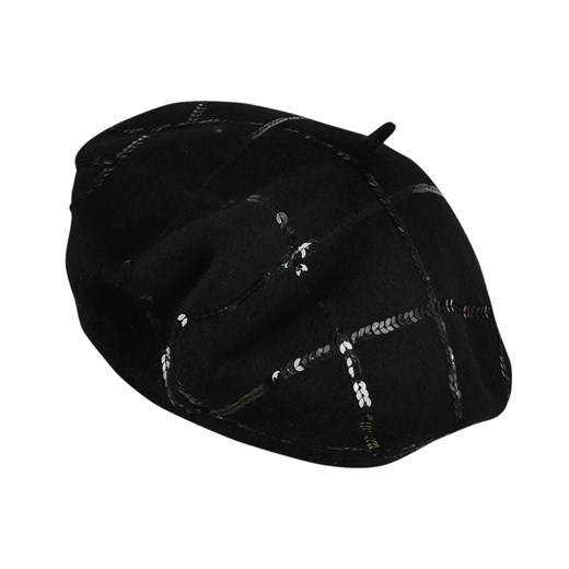 Filcowany beret z cekinami szaleo czarny beret