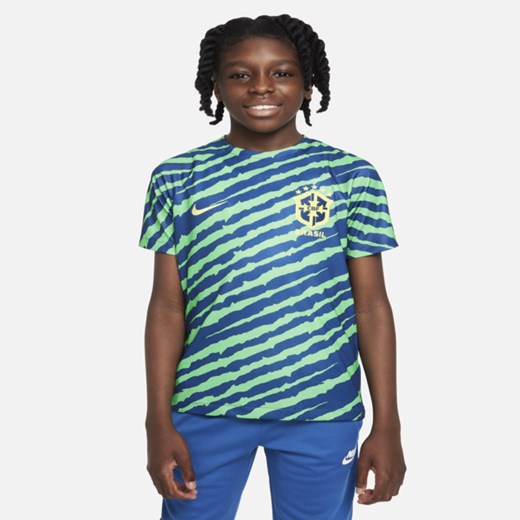 Przedmeczowa koszulka piłkarska dla dużych dzieci Nike Dri-FIT Brazylia - Nike M Nike poland