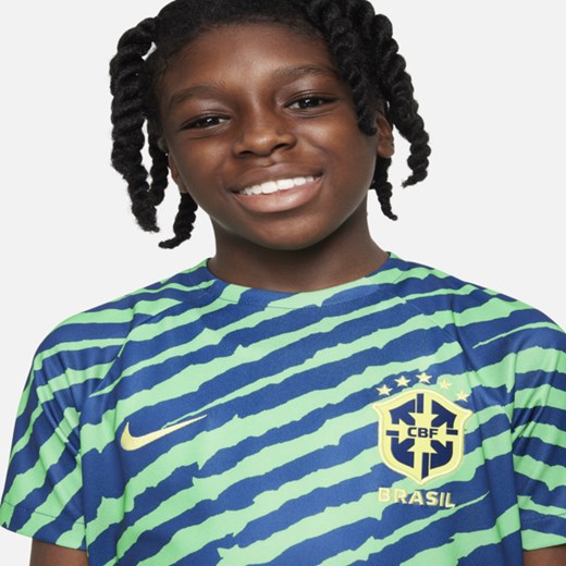 Przedmeczowa koszulka piłkarska dla dużych dzieci Nike Dri-FIT Brazylia - Nike L Nike poland