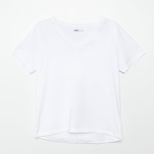 Cropp - Gładka koszulka oversize - Biały Cropp XS Cropp okazyjna cena