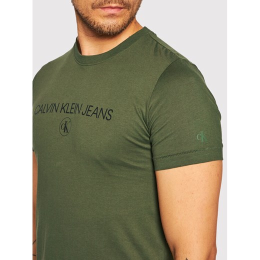 Calvin Klein Jeans T-Shirt J30J316477 Zielony Regular Fit M MODIVO okazja